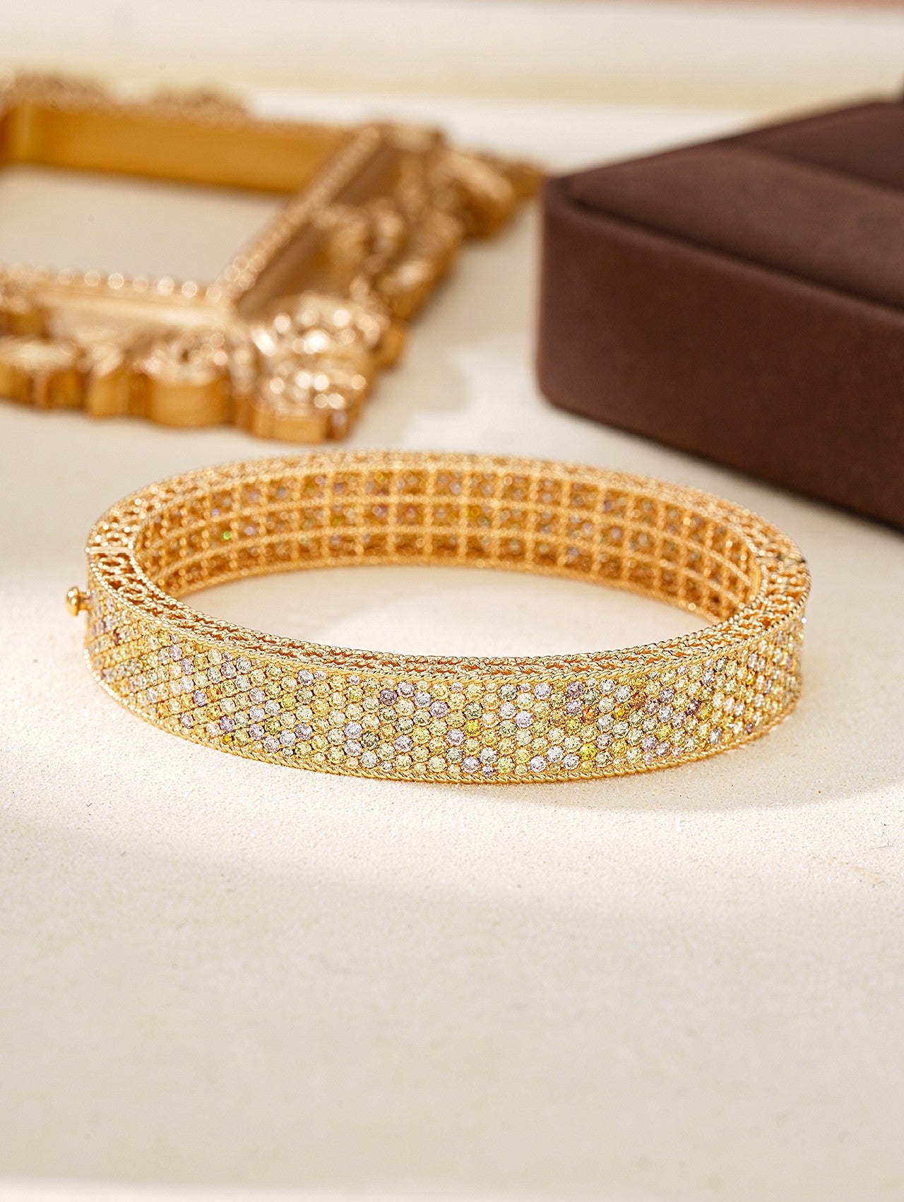 Colorful Filigree Hollow Bracelet - Premium Jewelry Collection - Colored Diamond Bracelet