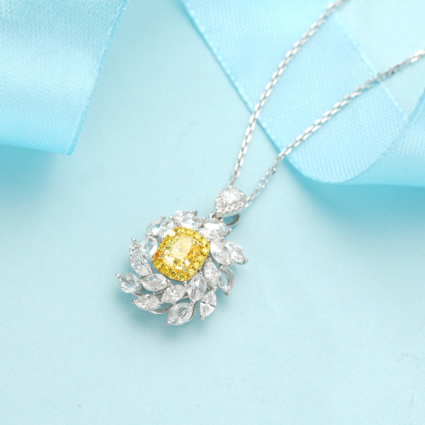 Cra Yellow Diamond Cushion & Marquise Suite Jewelry - Yellow Diamond Pendant