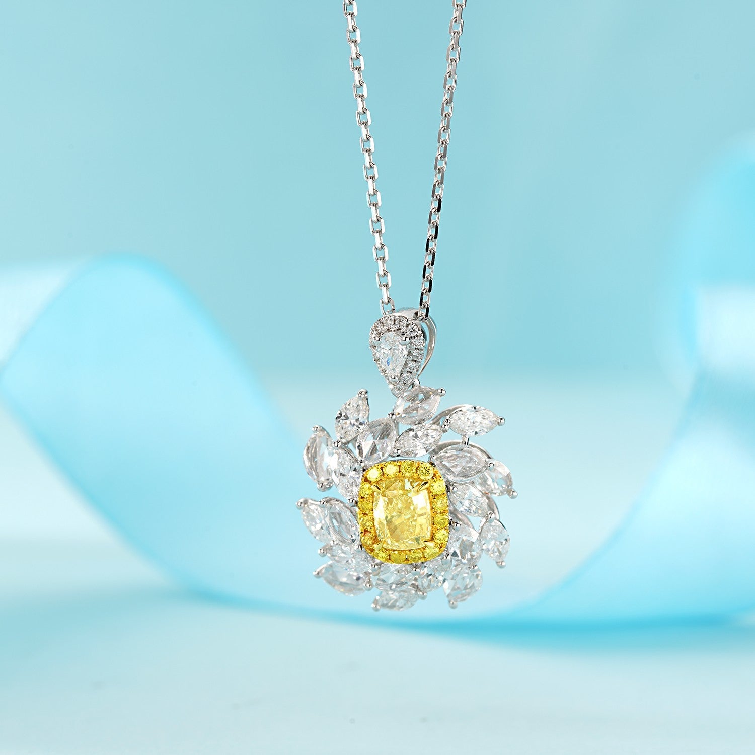 Cra Yellow Diamond Cushion & Marquise Suite Jewelry - Yellow Diamond Pendant