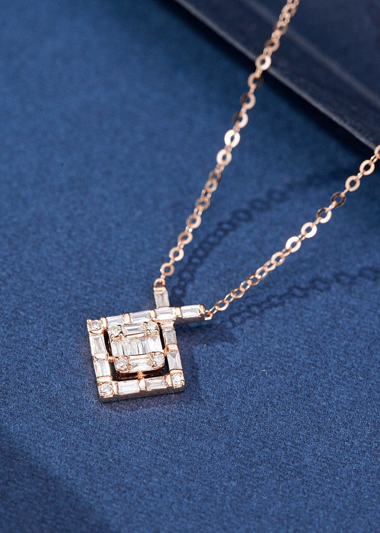 Cross Square Pendant Jewelry - Unique and Elegant Design - White Diamond Pendant