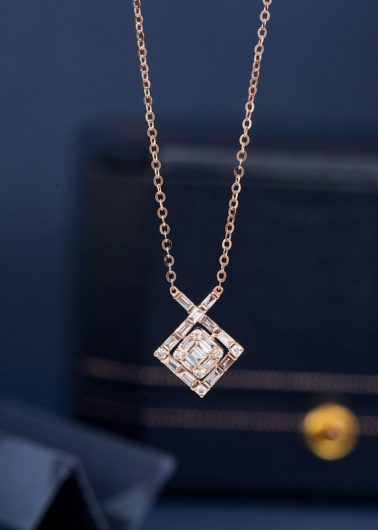 Cross Square Pendant Jewelry - Unique and Elegant Design - White Diamond Pendant