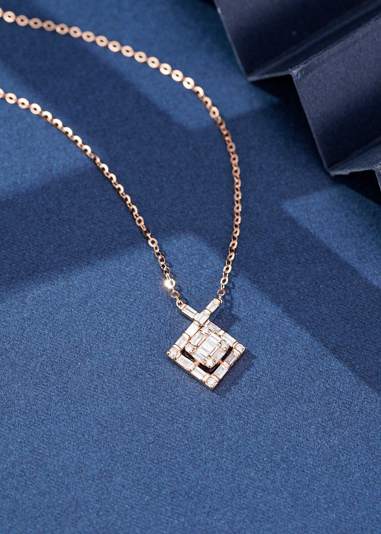 Cross Square Pendant Jewelry - Unique and Elegant Design - White Diamond Pendant