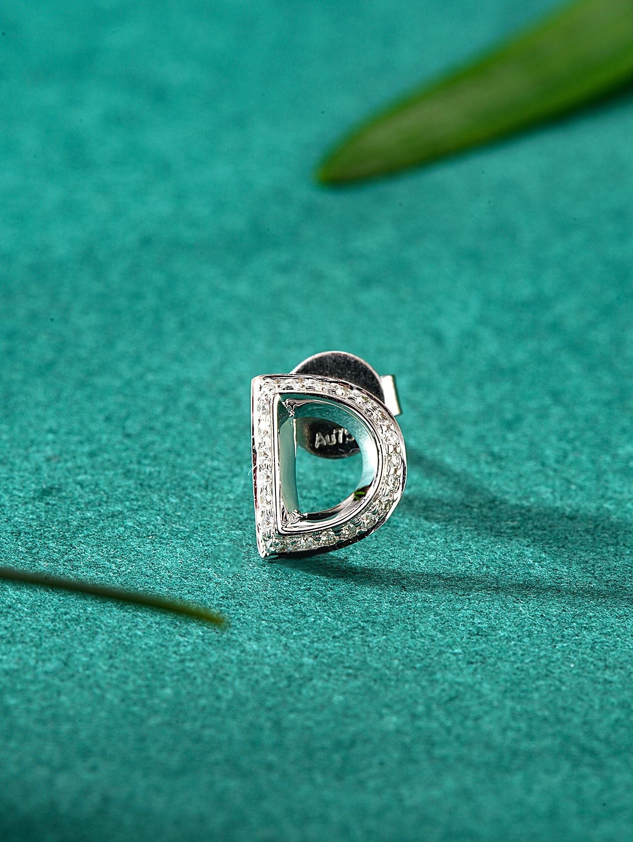 D Initial Diamond Stud Earring - Unique Jewelry Piece - Jeweler.Jewelry