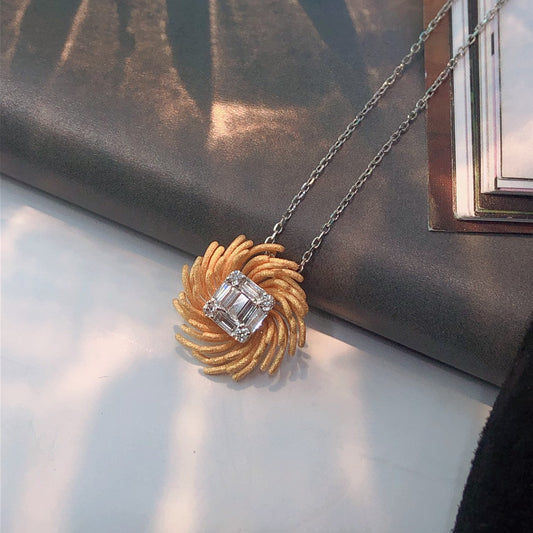 Daisy Step-Cut Pendant Jewelry - Elegant and Unique Design - White Diamond Pendant