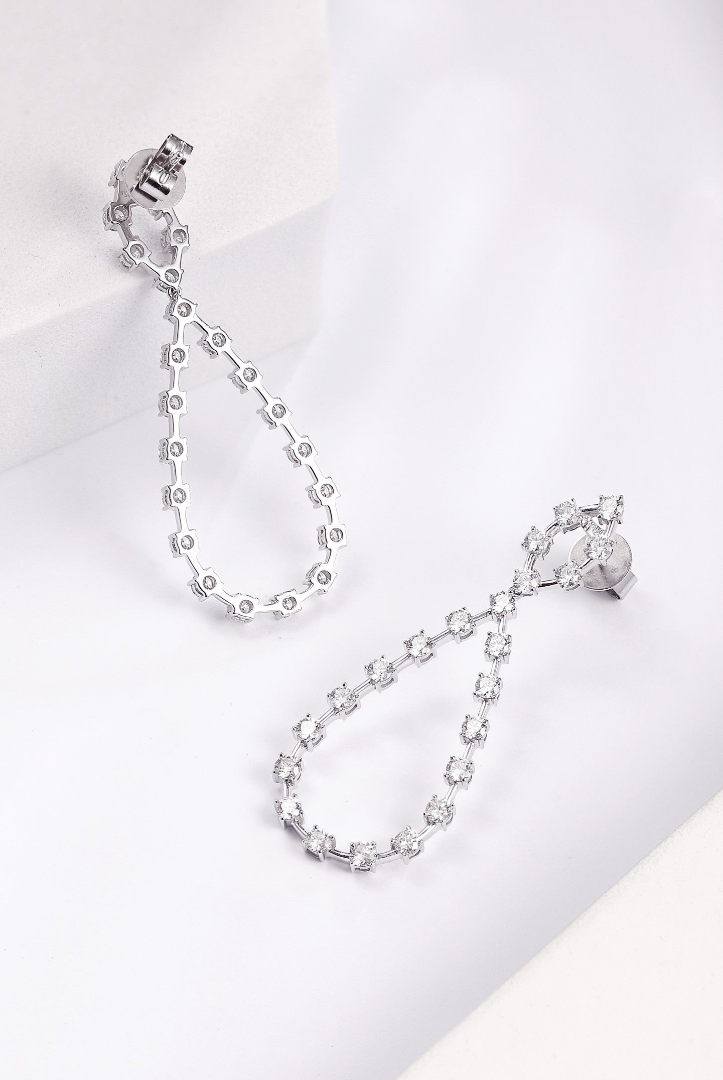 Dazzling Diamond Large Teardrop Loop Earrings - Luxurious Jewelry Piece - Jeweler.Jewelry