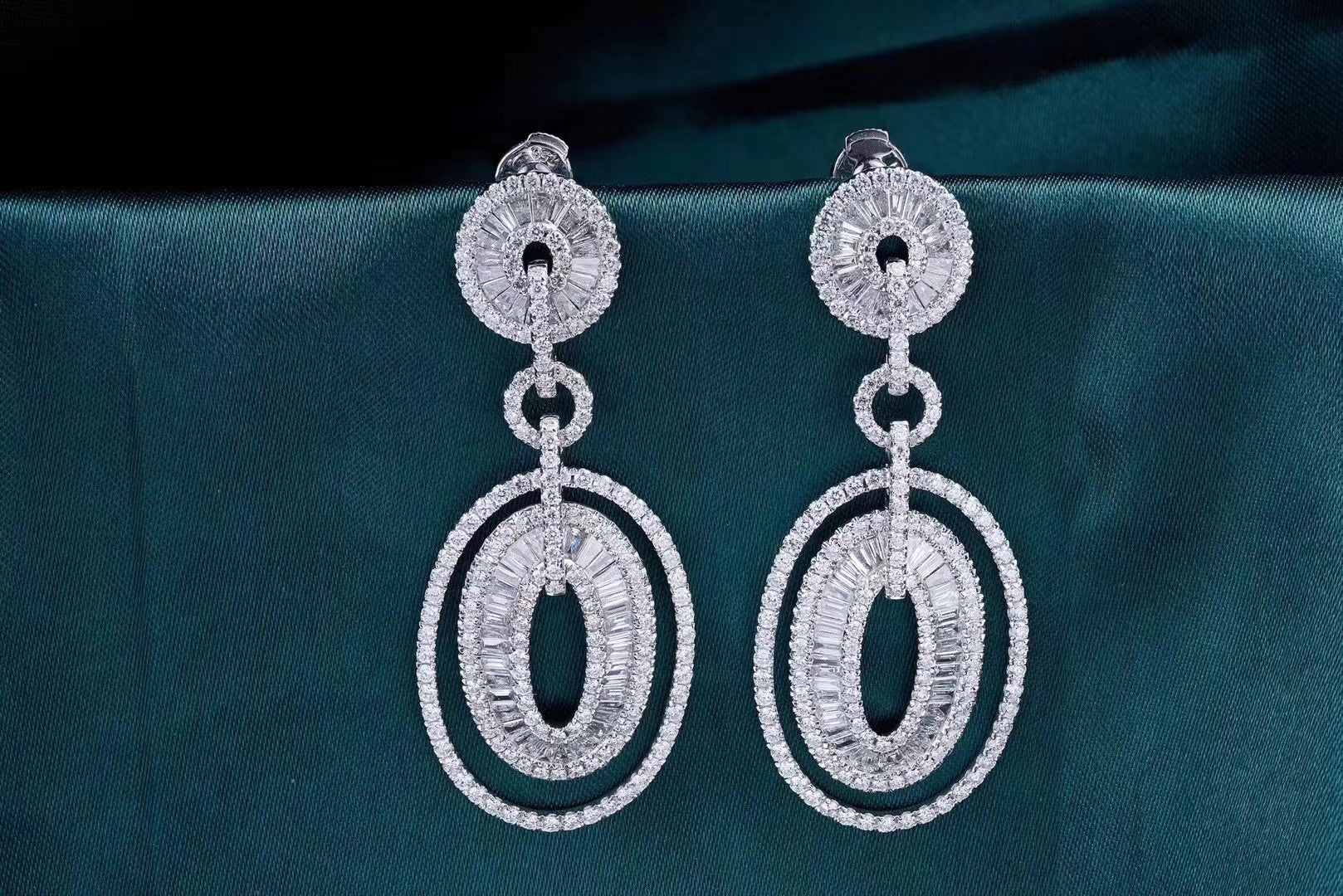 Dazzling Double-Loop Earrings with Gemstones – Luxury Jewelry - Jeweler.Jewelry