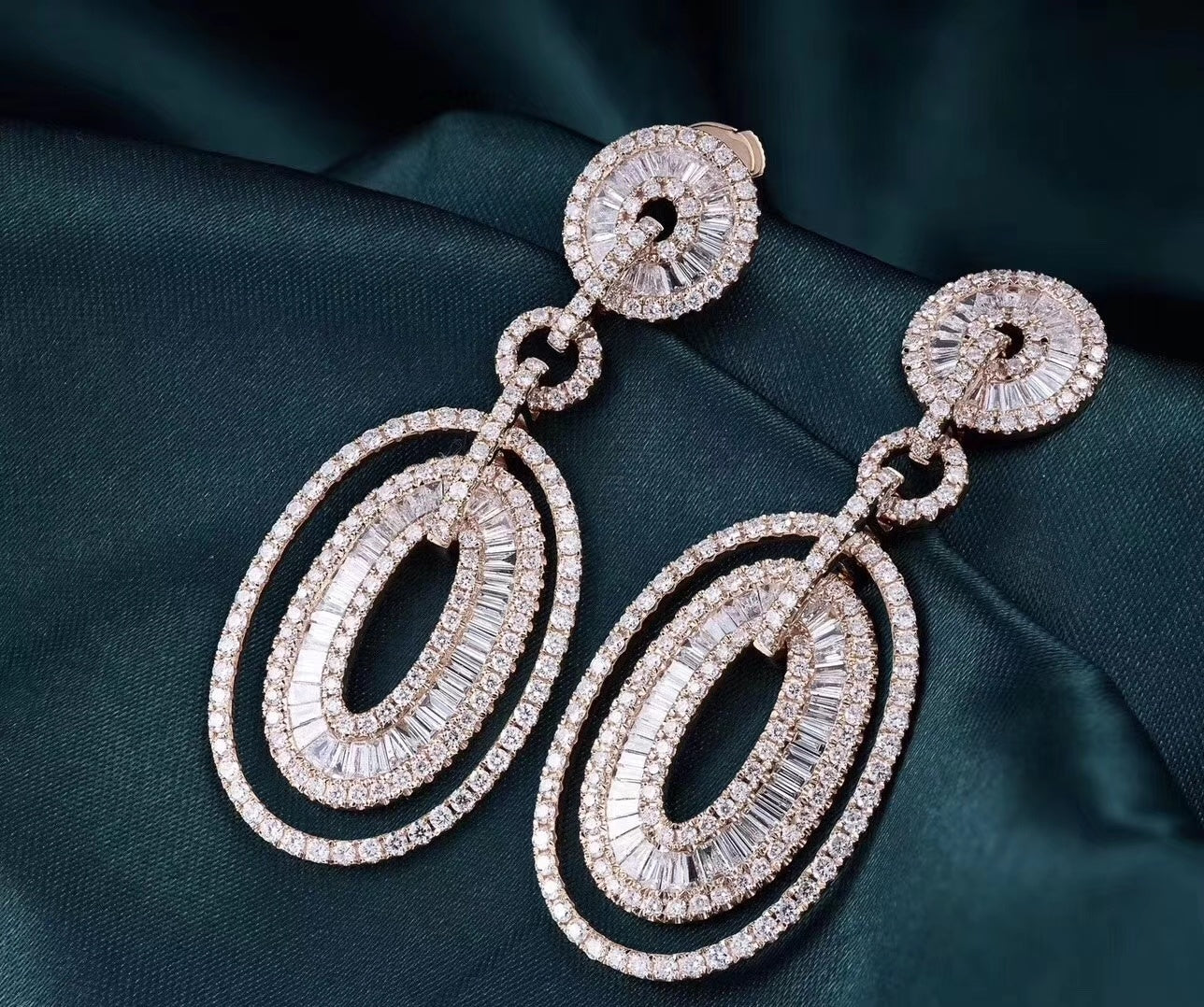 Dazzling Double-Loop Earrings with Gemstones – Luxury Jewelry - Jeweler.Jewelry