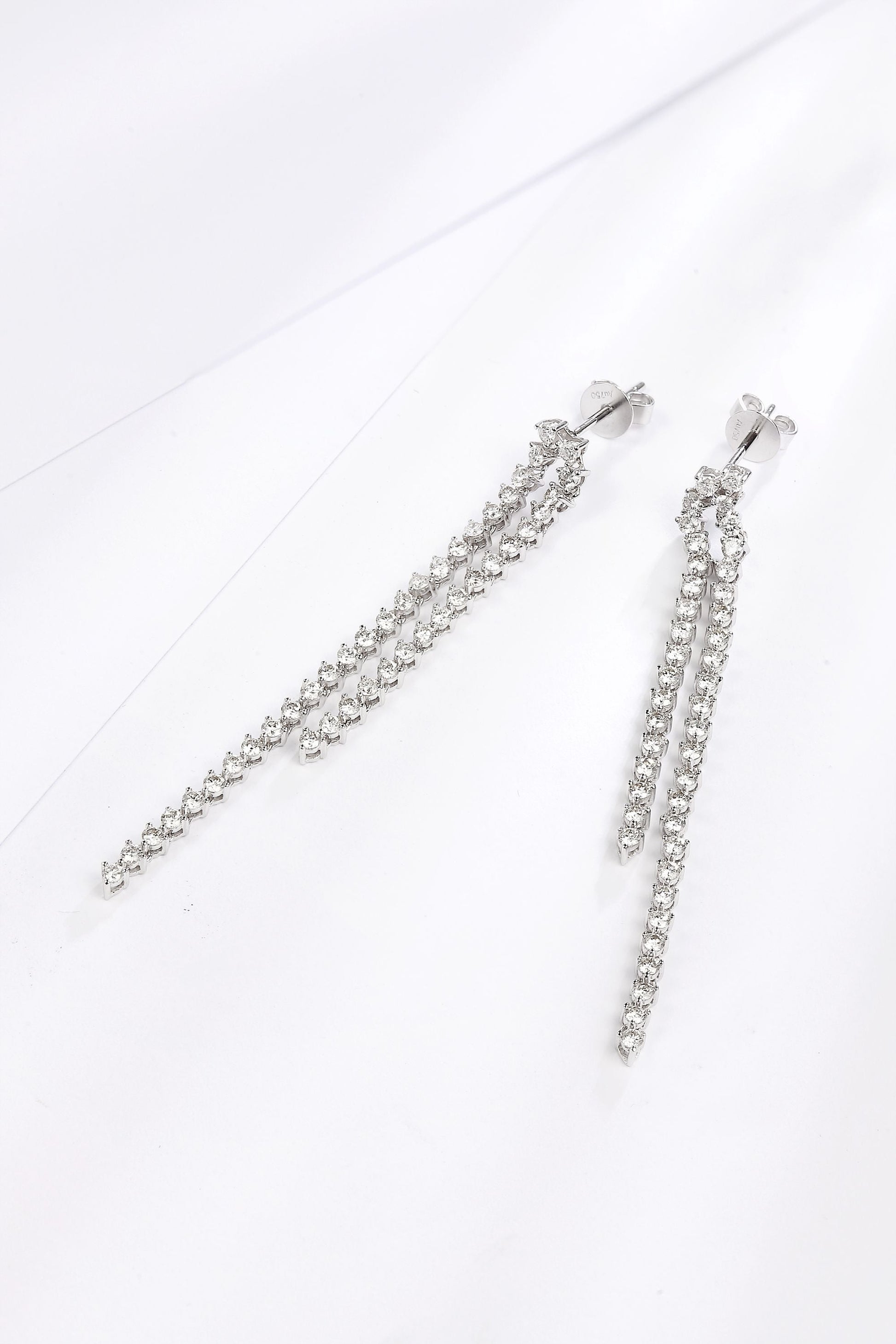 Dazzling Double Row Diamond Fringe Earrings - Luxury Jewelry - Jeweler.Jewelry