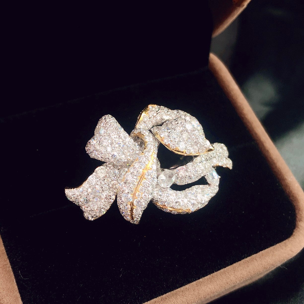 Dazzling Flower Cluster Ring - Premium Jewelry Collection - White Diamond Ring