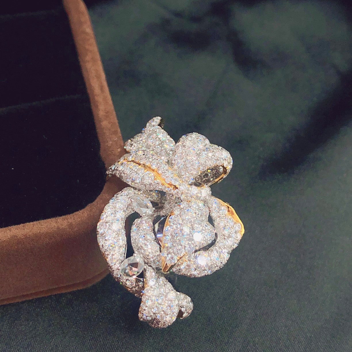 Dazzling Flower Cluster Ring - Premium Jewelry Collection - White Diamond Ring