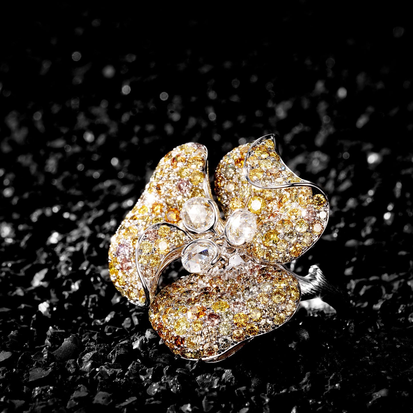 Dazzling Petal Brooch Pendant Ring Set (Triple Wear) - Exquisite Jewelry - Brooch