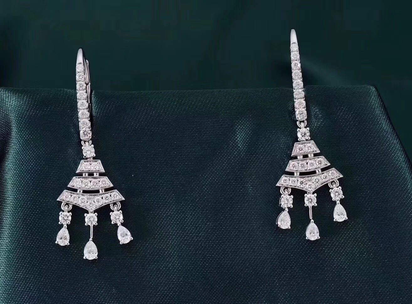 Dazzling Water Drop Eiffel Tower Earrings - Fine Jewelry - Jeweler.Jewelry