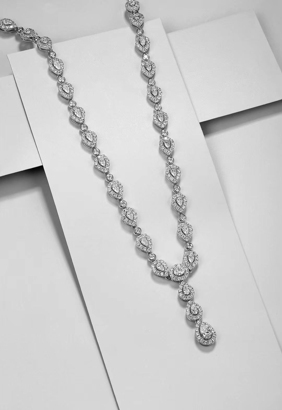 Dazzling Water Drop Pendant Necklace - Premium Jewelry - White Diamond Necklace