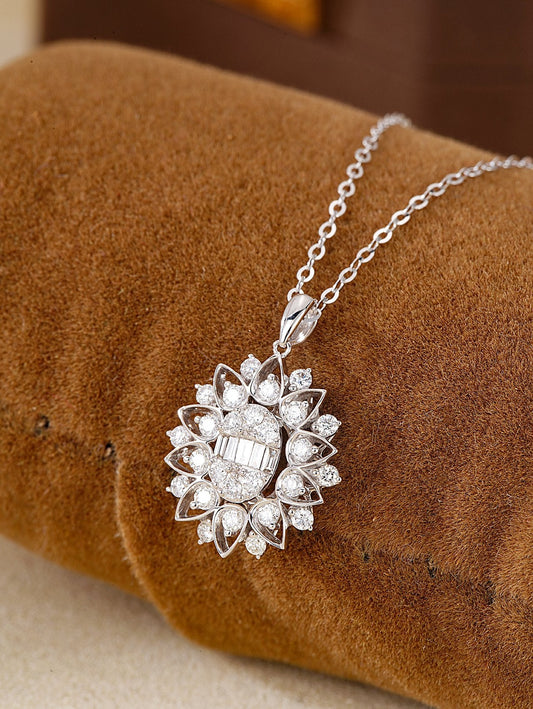 Dazzling Water Drop Sun Pendant Jewelry - White Diamond Pendant