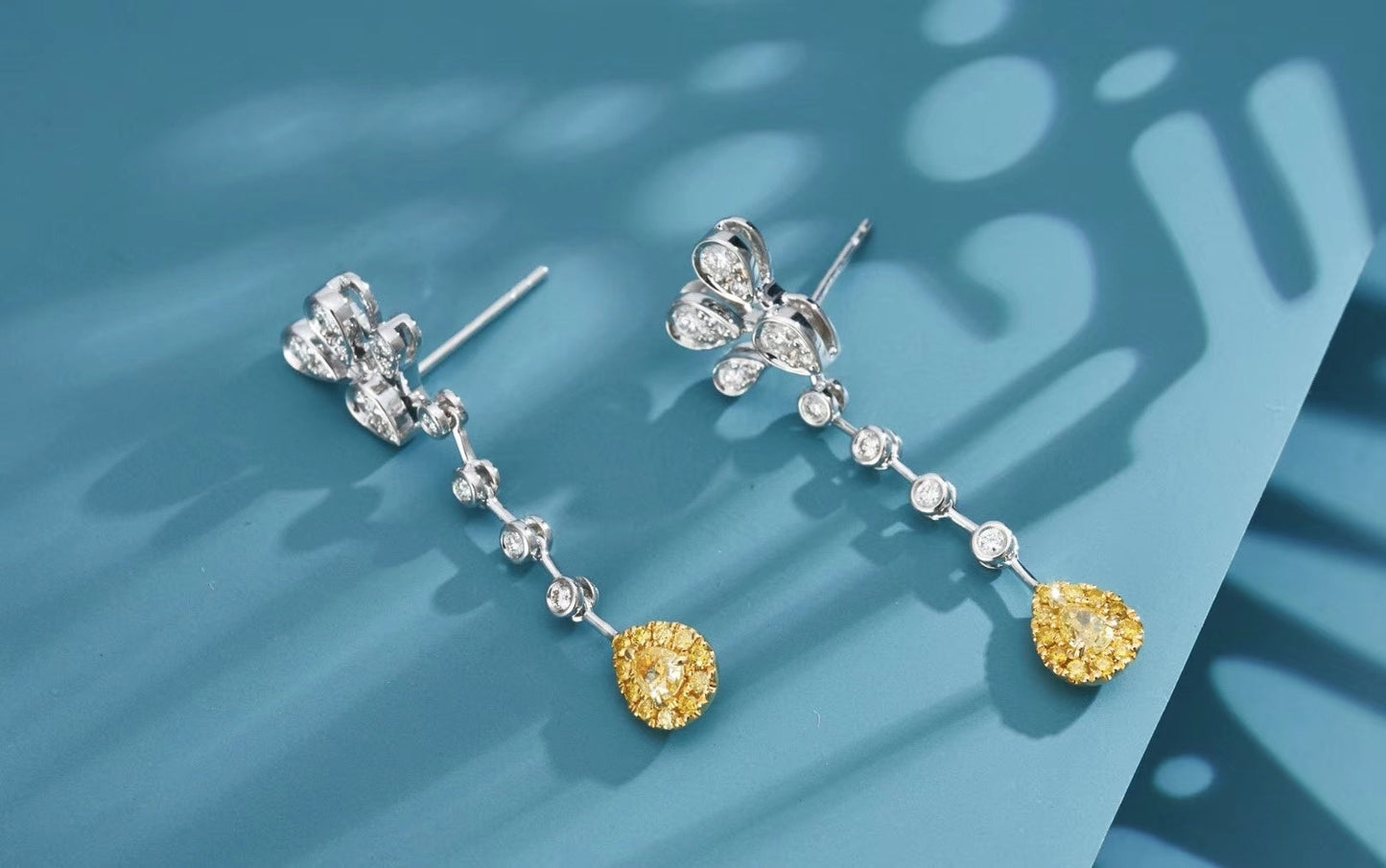 Dazzling Water Drop Yellow Diamond Earrings - Exquisite Jewelry Piece Jeweler.Jewelry