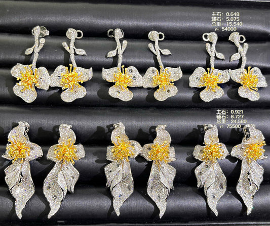 Dazzling Yellow Diamond Color-Separated Earrings - Premium Jewelry Jeweler.Jewelry