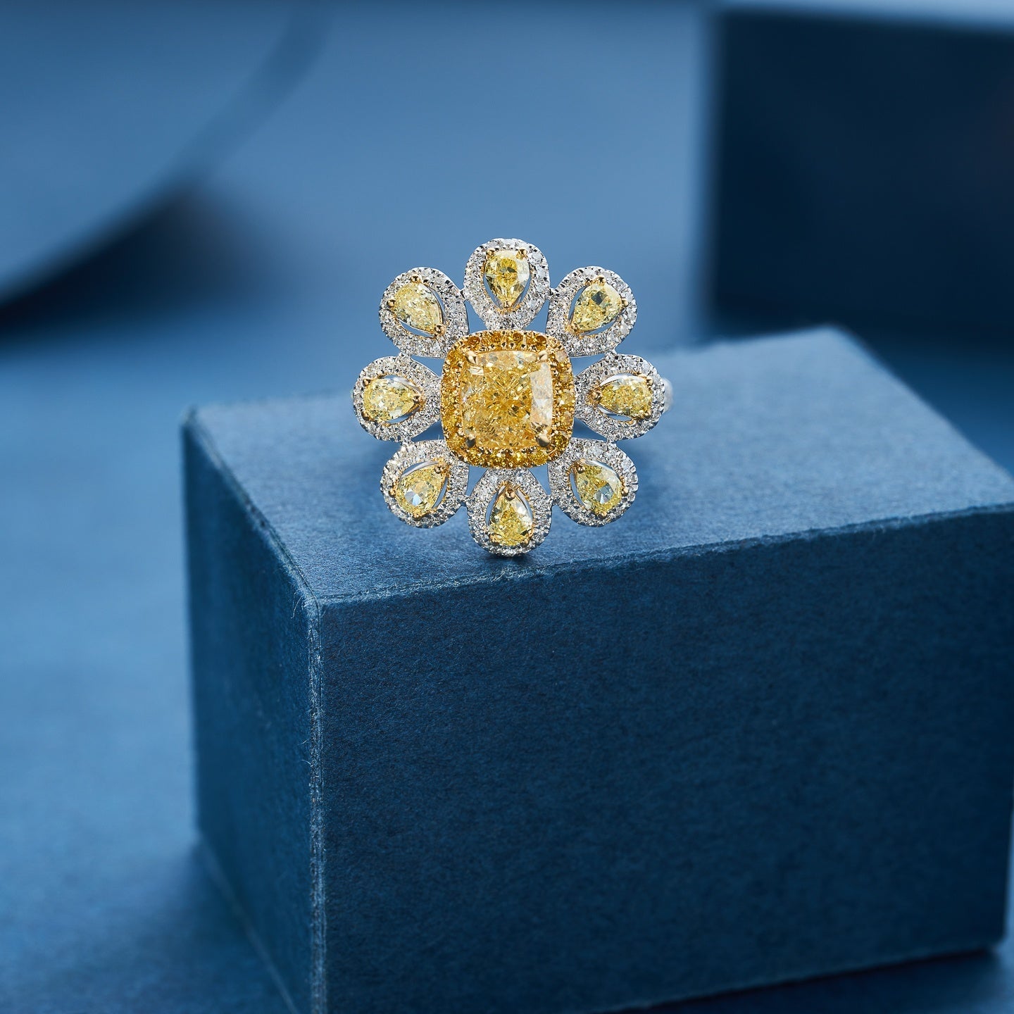 Dazzling Yellow Diamond Sun Ring - Premium Jewelry Collection Jeweler.Jewelry