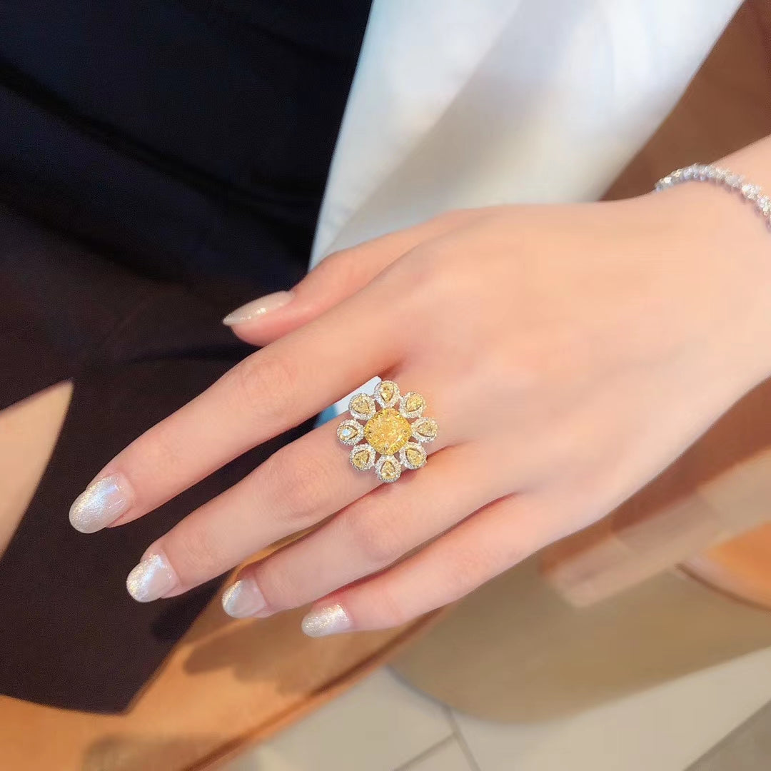 Dazzling Yellow Diamond Sun Ring - Premium Jewelry Collection Jeweler.Jewelry