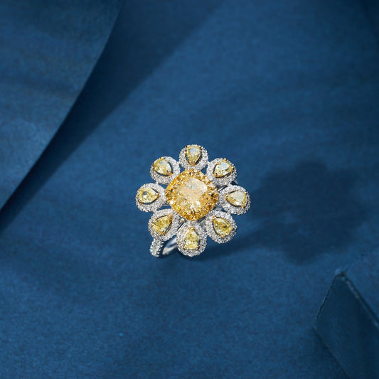 Dazzling Yellow Diamond Sun Ring - Premium Jewelry Collection Jeweler.Jewelry