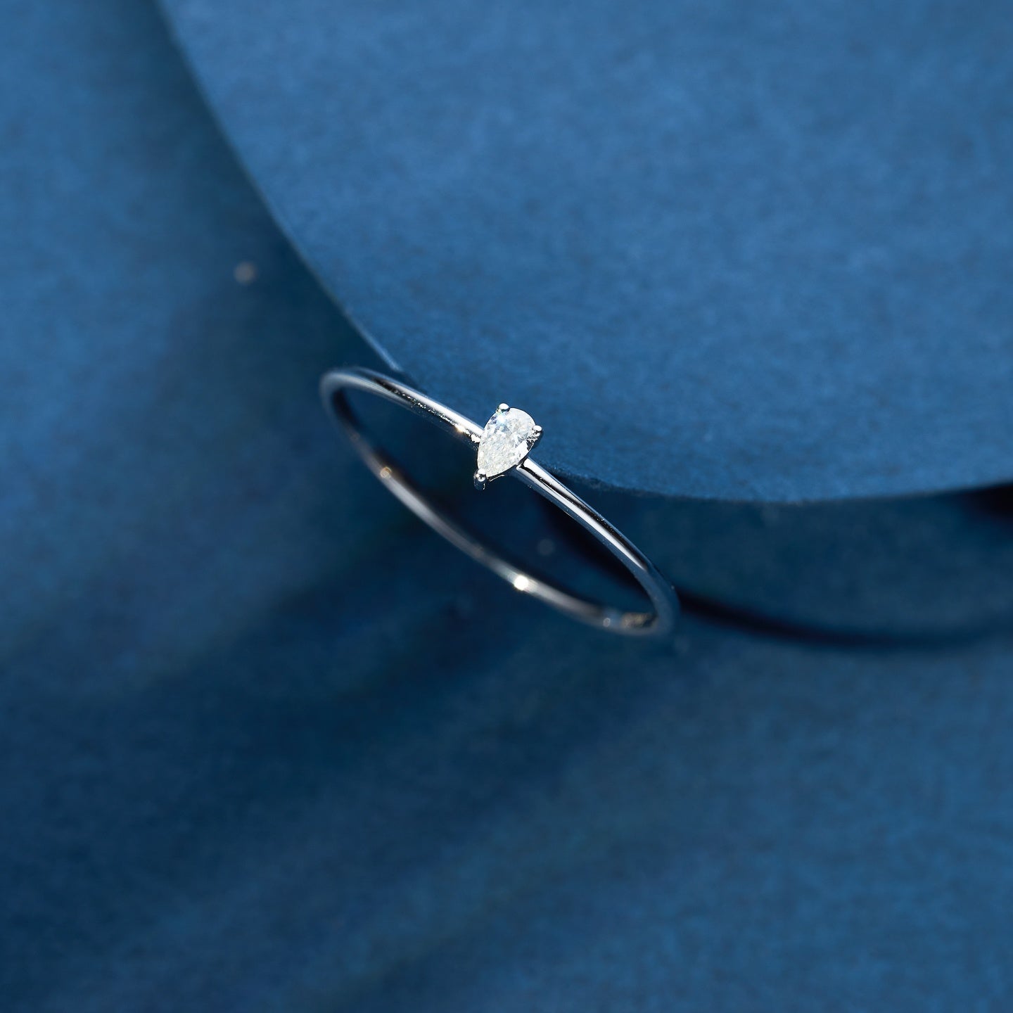 Delicate Jewelry Collection: Princess Cut Teardrop and Marquise Rings - White Diamond Ring