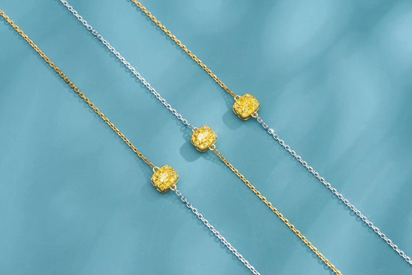 Diamond-accented Mini Bracelet - Exquisite Jewelry Piece - Yellow Diamond Bracelet