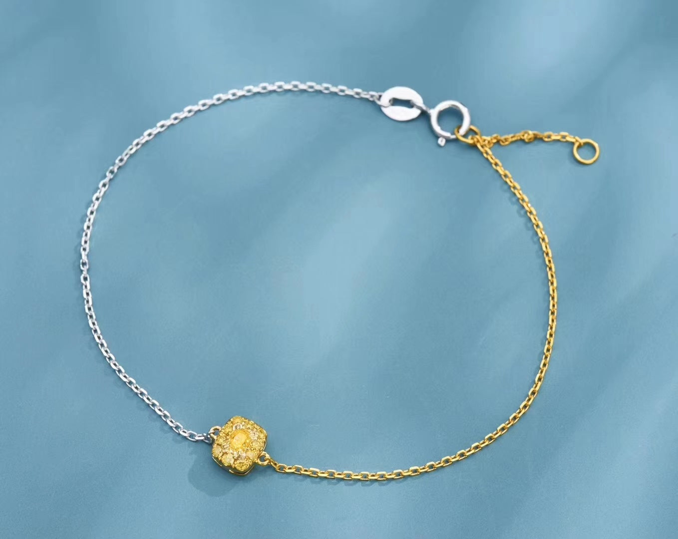 Diamond-accented Mini Bracelet - Exquisite Jewelry Piece - Yellow Diamond Bracelet