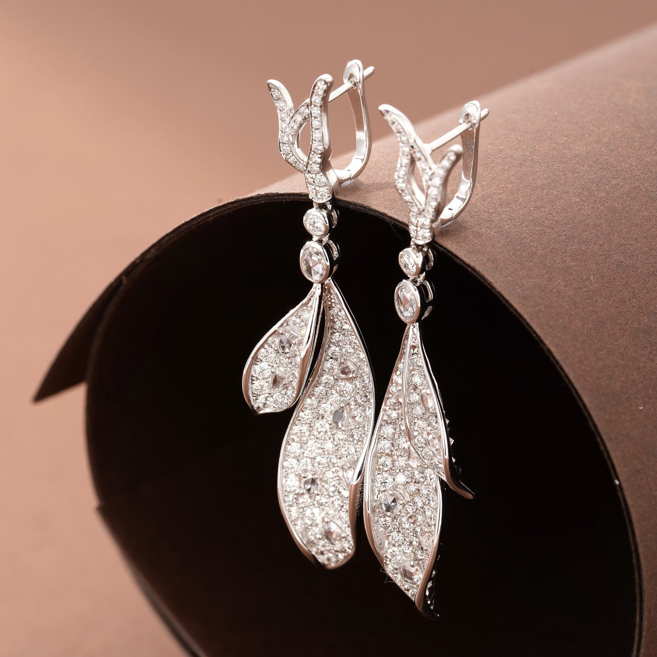 Diamond and Gemstone Leaf Earrings - Exquisite Jewelry Piece - Jeweler.Jewelry