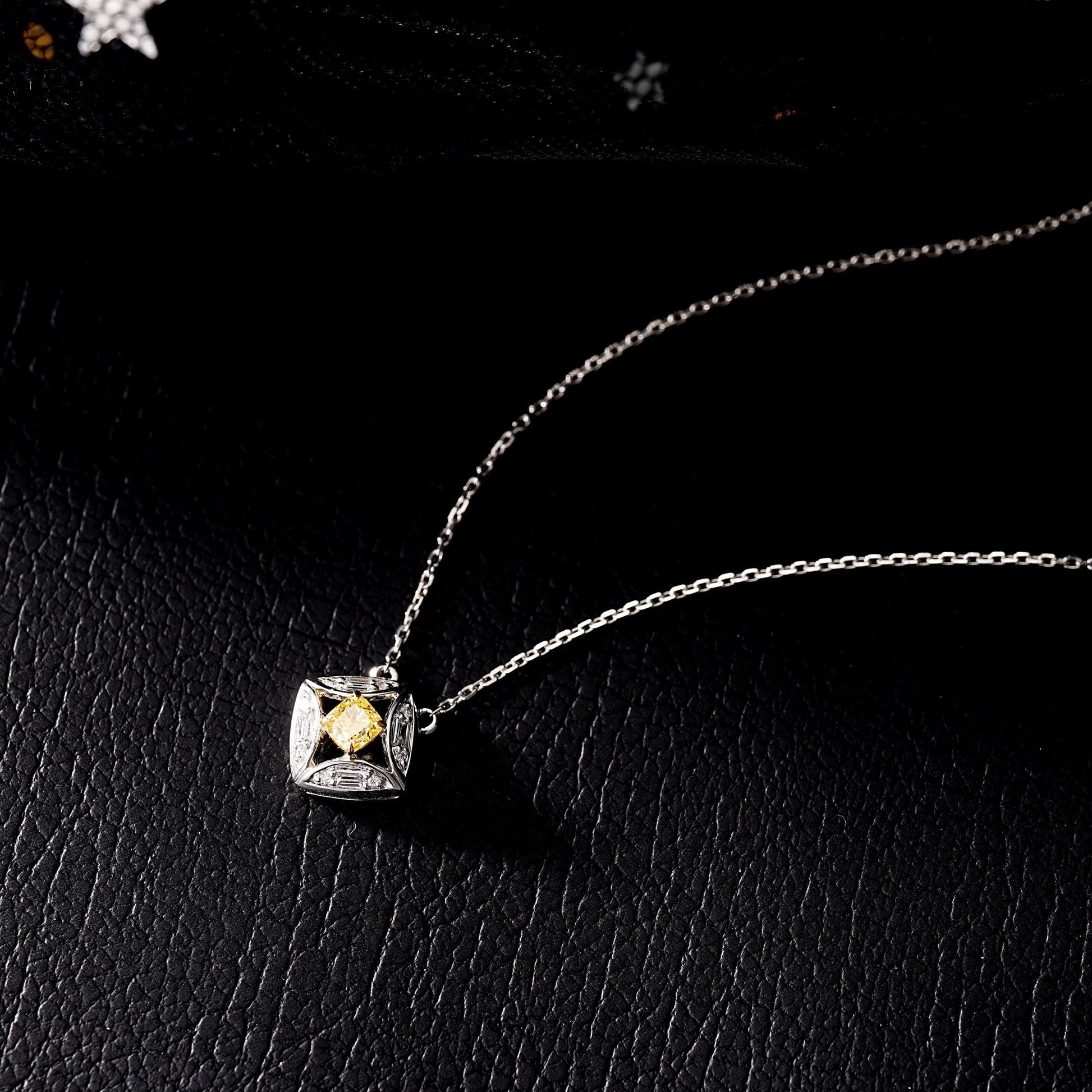 Diamond and Gemstone Pendant - Exquisite Yellow Diamond Coin Jewelry - Yellow Diamond Pendant