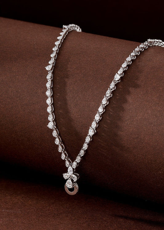 Diamond and Moissanite Round Pendant Necklace - Luxury Jewelry - White Diamond Necklace