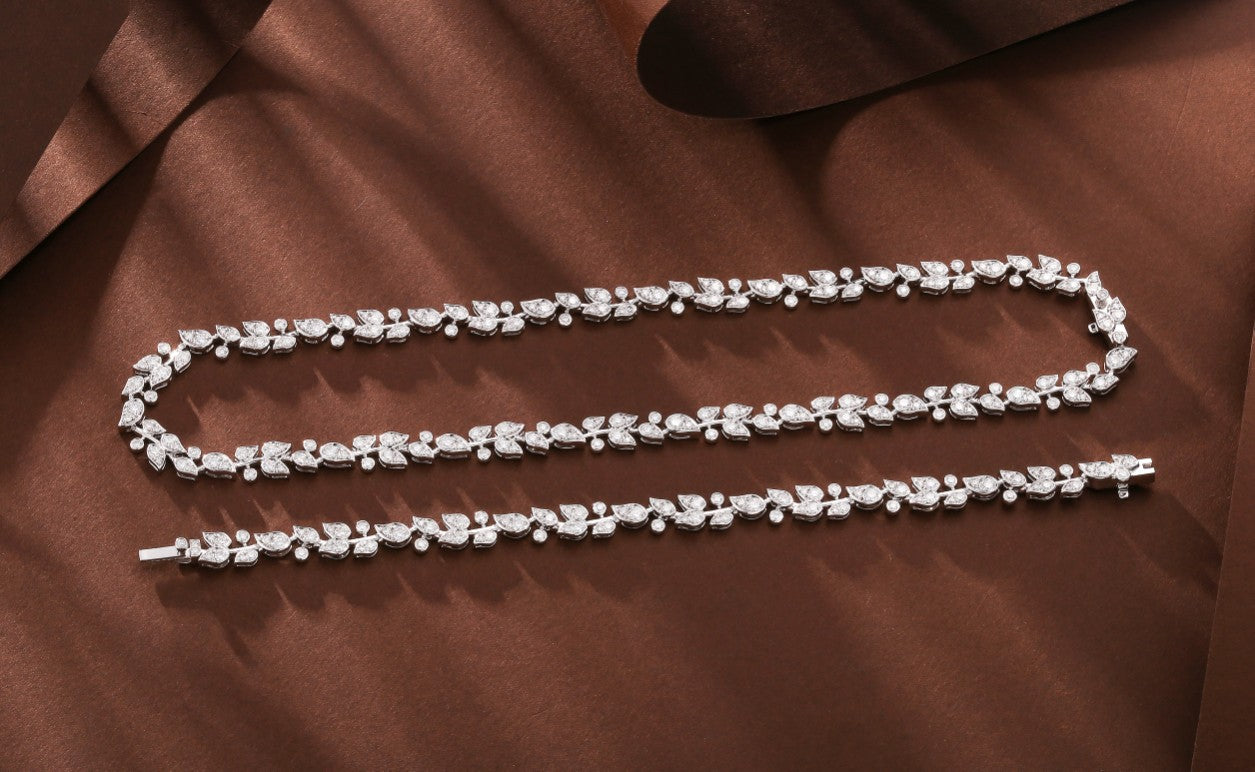 Diamond Branch Bracelet - Unique Jewelry Piece - White Diamond Bracelet