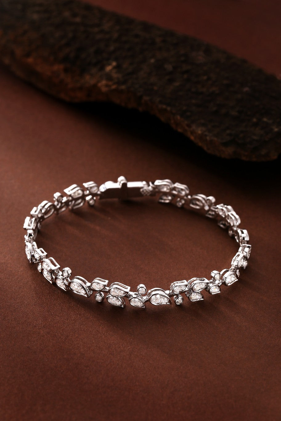 Diamond Branch Bracelet - Unique Jewelry Piece - White Diamond Bracelet