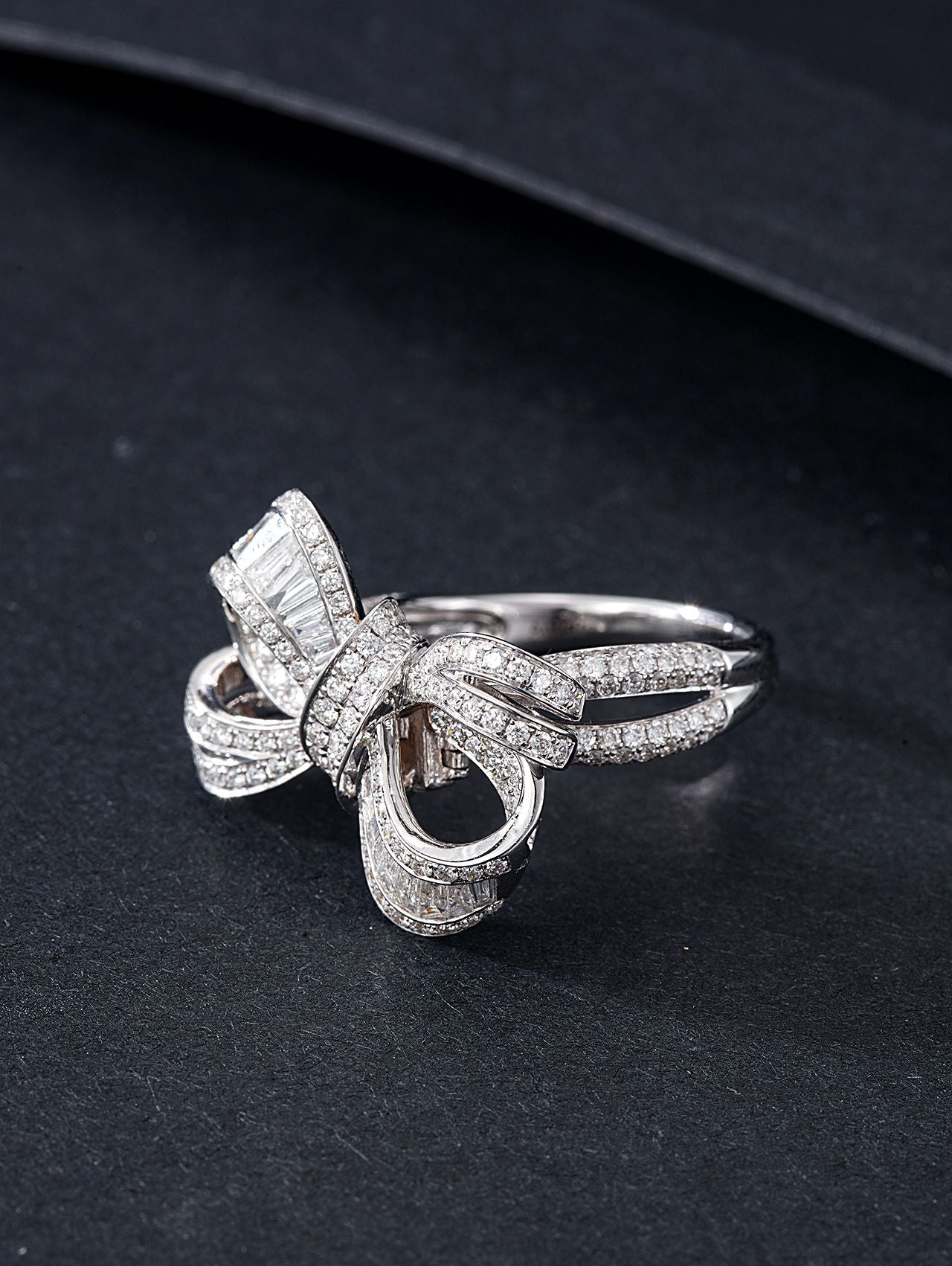 Diamond Butterfly Ring with Dual-Wear Design - Premium Jewelry - White Diamond Ring