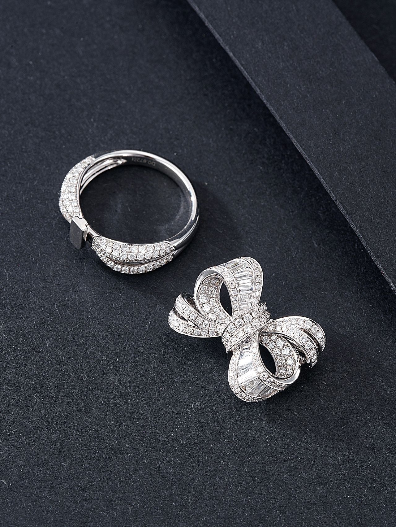 Diamond Butterfly Ring with Dual-Wear Design - Premium Jewelry - White Diamond Ring