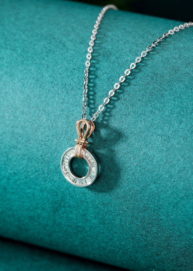 Diamond Circle Pendant Jewelry - Unique and Elegant Choice - White Diamond Pendant