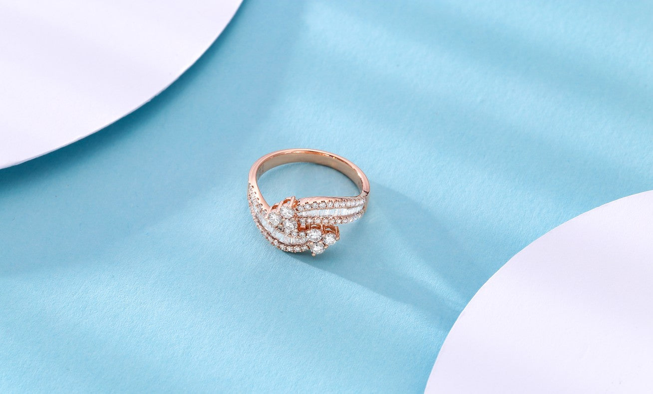 Diamond Cross Arrow Ring - Exquisite Jewelry Piece - White Diamond Ring