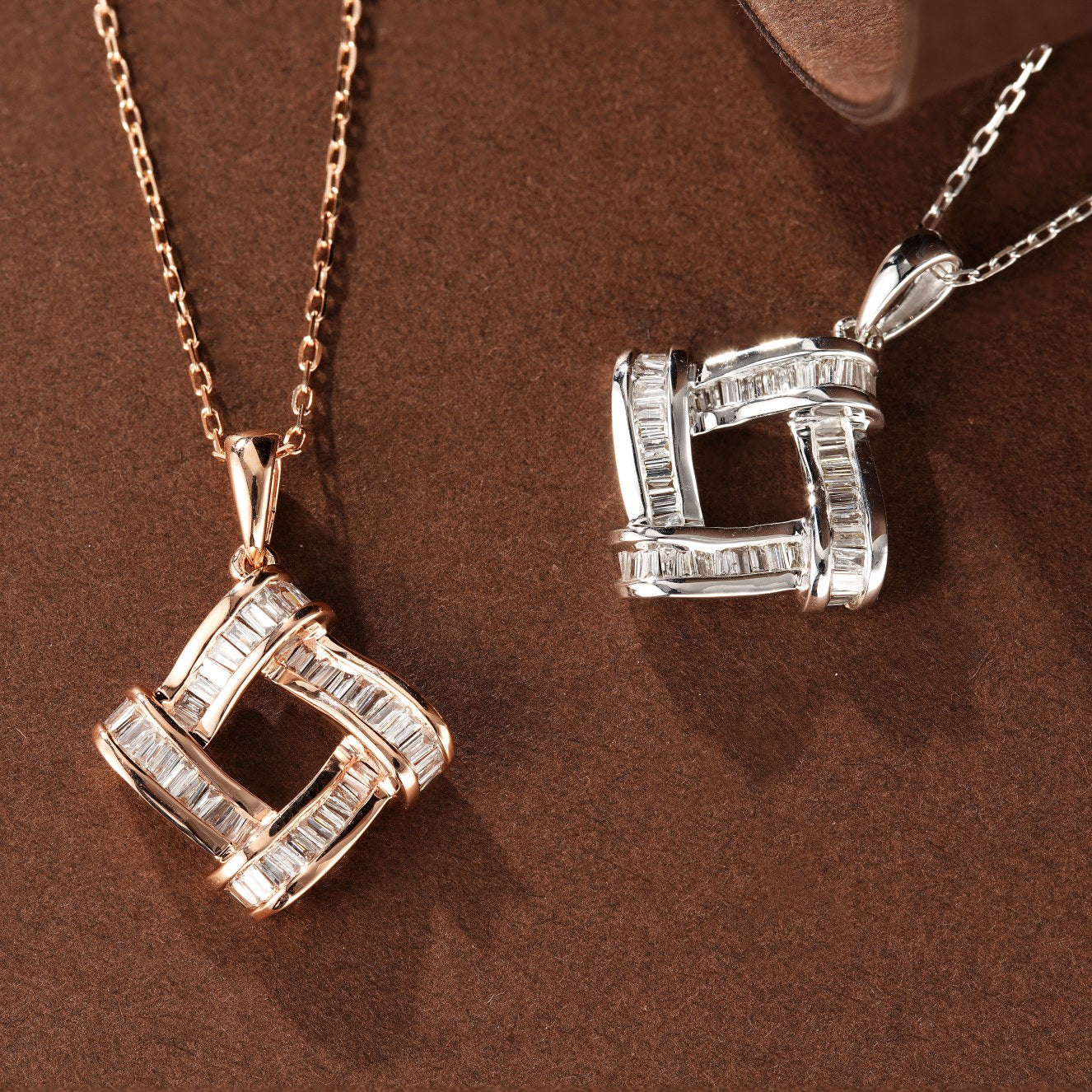 Diamond Cross Square Pendant Jewelry - Unique and Elegant Choice - White Diamond Pendant