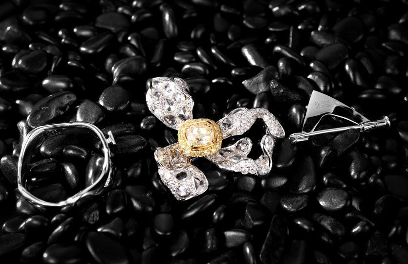 Diamond Cushion Cut Ring (Three-Way Wear) - Luxury Jewelry Collection - Yellow Diamond Pendant