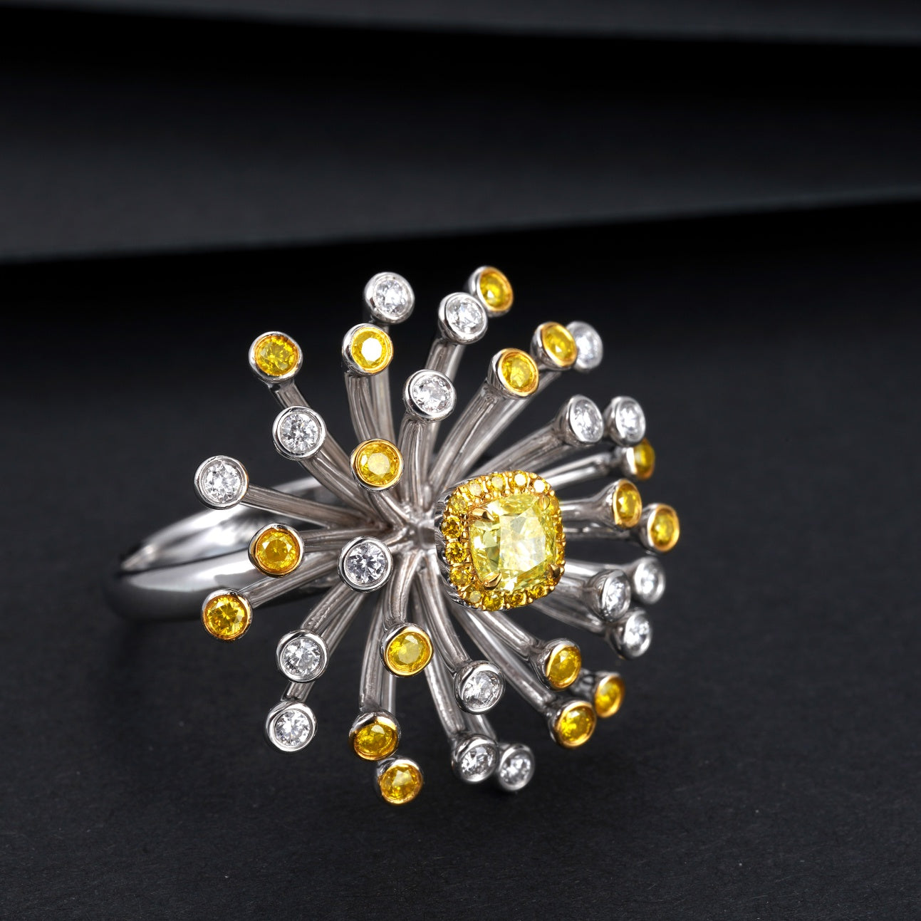 Diamond Dandelion Ring - Unique Jewelry Piece Jeweler.Jewelry