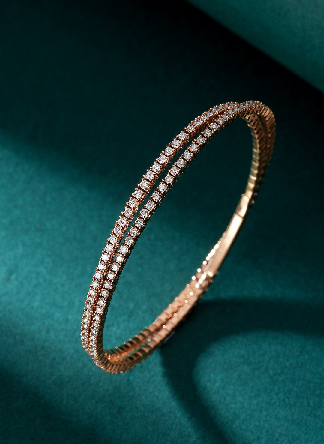 Diamond Double Circle Bracelet - Premium Jewelry Collection - White Diamond Bracelet