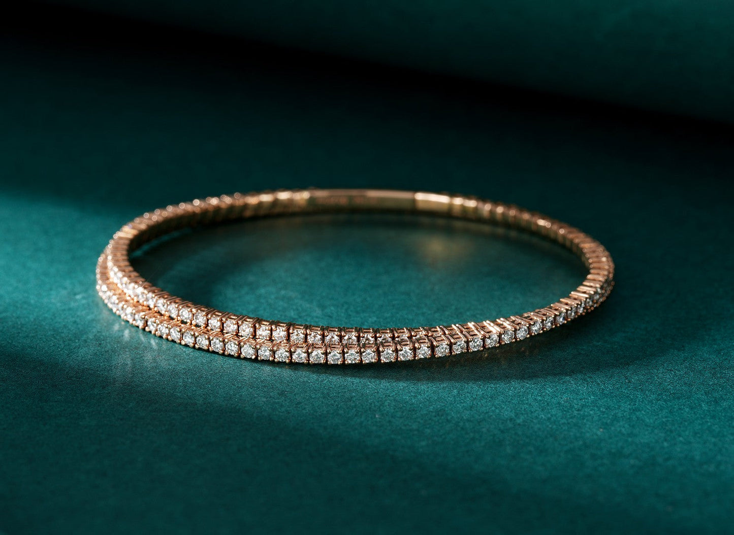 Diamond Double Circle Bracelet - Premium Jewelry Collection - White Diamond Bracelet