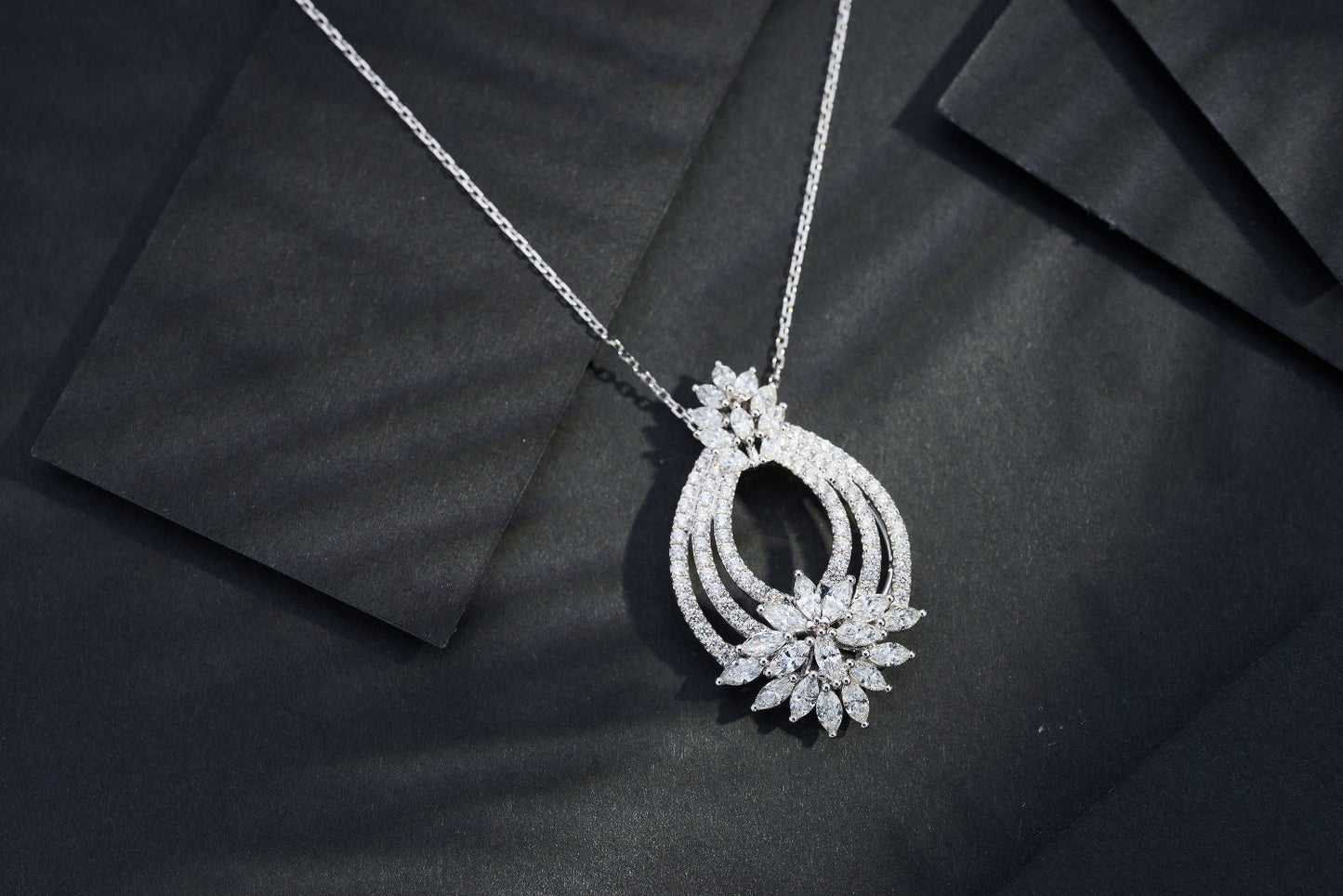 Diamond Double Horseshoe Pendant (Chain Not Included) - Luxurious Jewelry - White Diamond Pendant