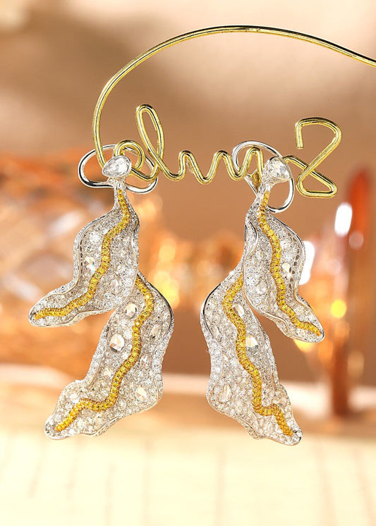 Diamond Double Leaf Earrings - A Unique Jewelry Piece Jeweler.Jewelry