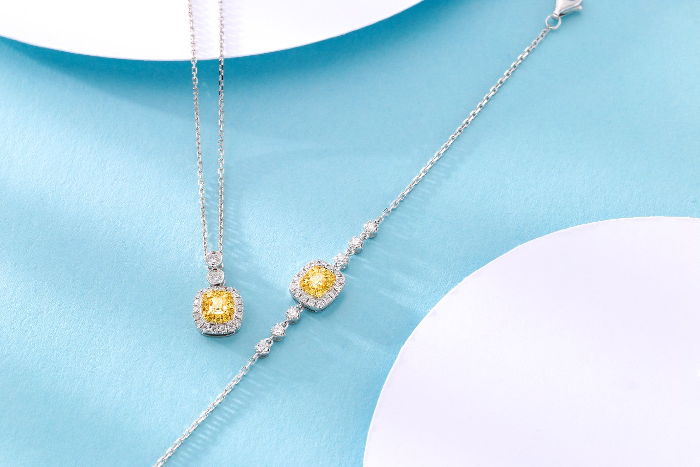 Diamond Double Stone Melon Pendant Jewelry - Unique and Elegant Choice - Yellow Diamond Pendant