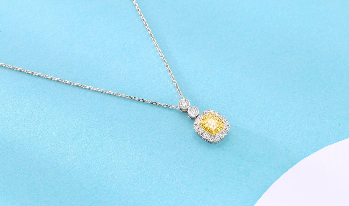 Diamond Double Stone Melon Pendant Jewelry - Unique and Elegant Choice - Yellow Diamond Pendant