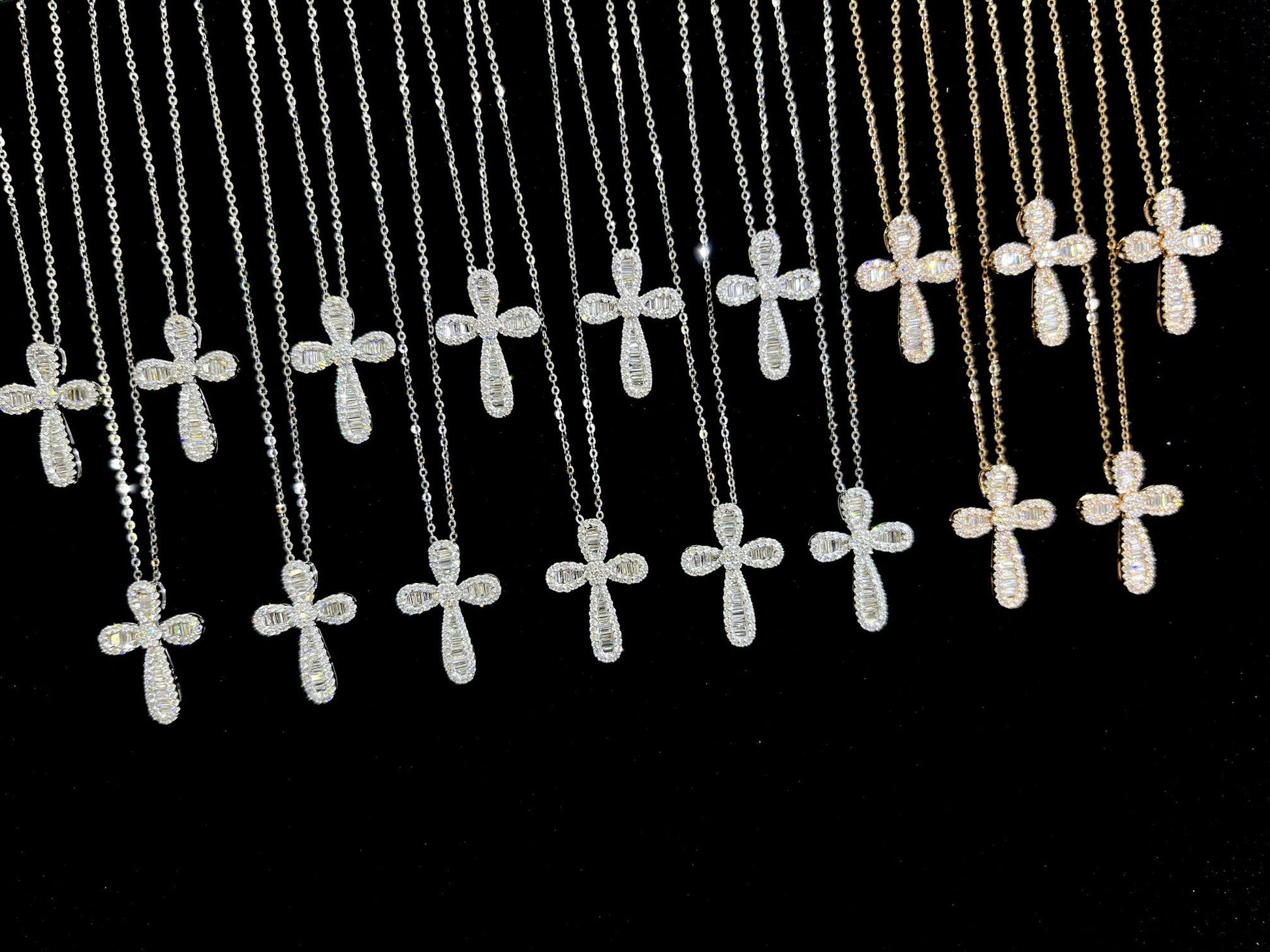 Diamond Drop Cross Pendant Jewelry - A Unique and Sparkling Choice - White Diamond Pendant