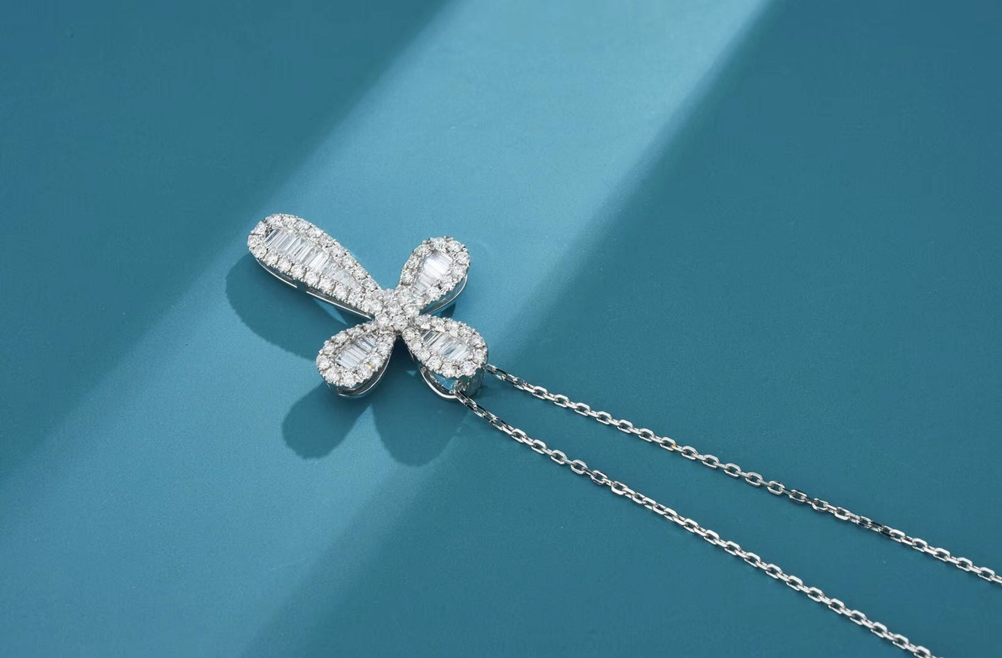 Diamond Drop Cross Pendant Jewelry - A Unique and Sparkling Choice - White Diamond Pendant