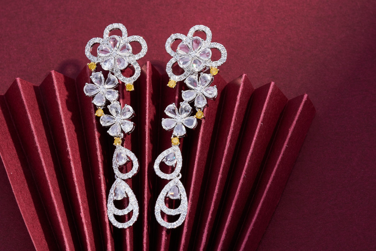 Diamond Drop Earrings with Rose Cut - A Luxurious Jewelry Piece Jeweler.Jewelry