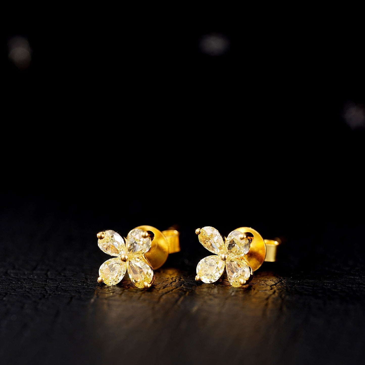 Diamond Drop Four-Leaf Earrings - A Sparkling Jewelry Gem Jeweler.Jewelry