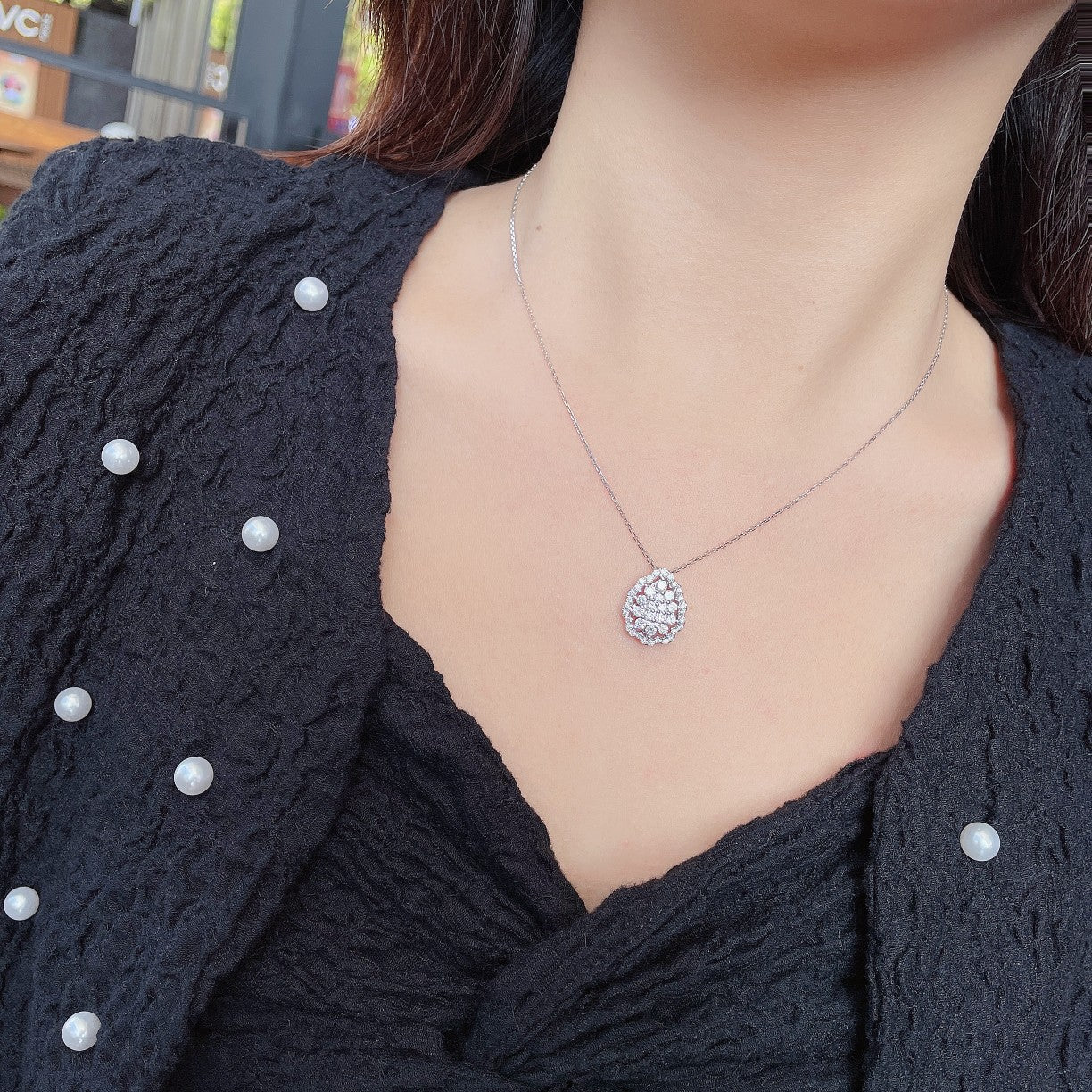 Diamond Drop Pendant Jewelry - Elegant Sparkle for Every Occasion - White Diamond Pendant