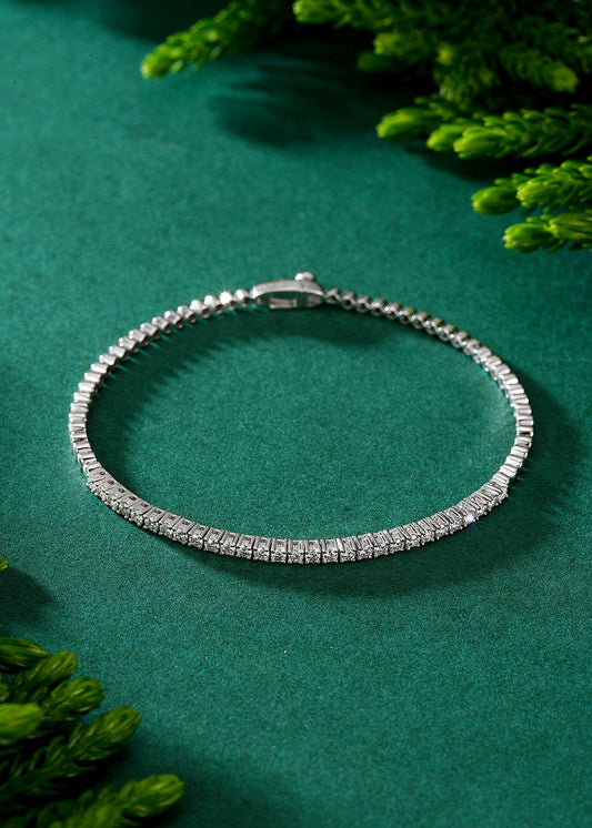 Diamond-Edged Four-Claw Bracelet - Premium Jewelry Collection - White Diamond Bracelet